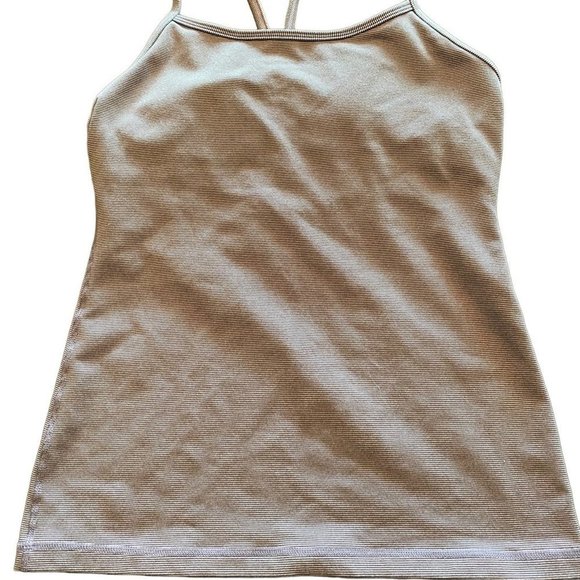 Lululemon Power Y Tank *Luon  *Purple Stripe" Size 6 - Picture 1 of 6